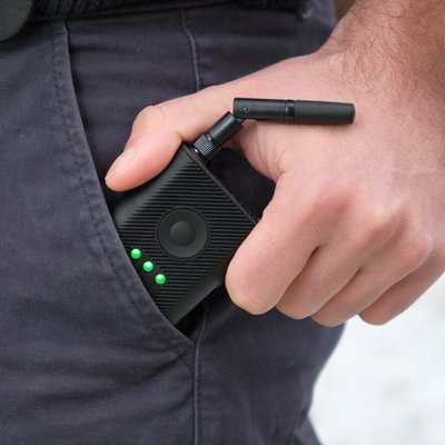 Photo of Dronetag RIDER being put into a pocket